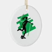 Vrouw Voetbal Keramisch Ornament (Rechts)