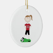Vrouw Voetbalspeler Keramisch Ornament (Rechts)