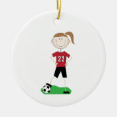 Vrouw Voetbalspeler Keramisch Ornament (Voorkant)