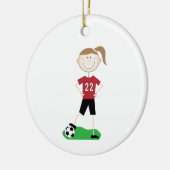 Vrouw Voetbalspeler Keramisch Ornament (Links)
