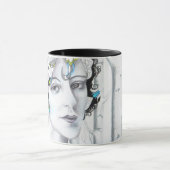  Vrouw Vogels en Berken Kunst Mok (Midden)