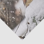 Vrouw vogelvrij kardinaal in sneeuwwinter tissuepapier (Detail)