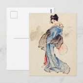 Vrouw volledig Lengte Portret van Katsushika Hokus Briefkaart (Voorkant / Achterkant)