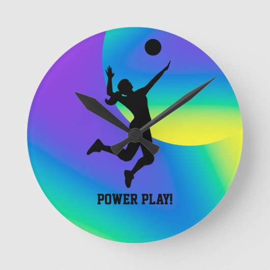 Vrouw Volleybal Speler Beachvolleybal Ronde Klok (Voorkant)