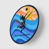 Vrouw Volleybal Speler Beachvolleybal Ronde Klok (Hoek)