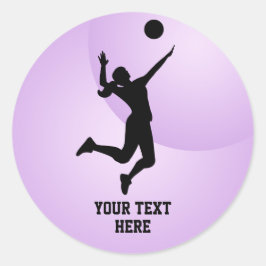 Vrouw Volleybal Speler Beachvolleybal Ronde Sticker