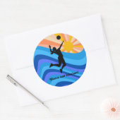 Vrouw Volleybal Speler Beachvolleybal Ronde Sticker (Envelop)