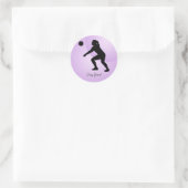 Vrouw Volleybal Speler Beachvolleybal Ronde Sticker (Tas)