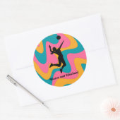 Vrouw Volleybal Speler Beachvolleybal Ronde Sticker (Envelop)