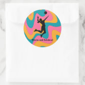 Vrouw Volleybal Speler Beachvolleybal Ronde Sticker (Tas)