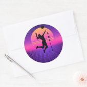 Vrouw Volleybal Speler Beachvolleybal Ronde Sticker (Envelop)