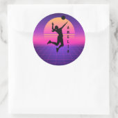 Vrouw Volleybal Speler Beachvolleybal Ronde Sticker (Tas)