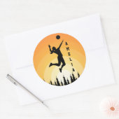 Vrouw Volleybal Speler Beachvolleybal Ronde Sticker (Envelop)