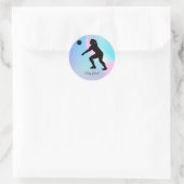 Vrouw Volleybal Speler Beachvolleybal Ronde Sticker (Tas)