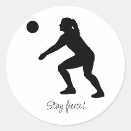 Vrouw Volleybal Speler Beachvolleybal Ronde Sticker