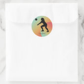 Vrouw Volleybal Speler Beachvolleybal Ronde Sticker (Tas)