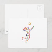 Vrouw Volleybalspeler Briefkaart (Voorkant / Achterkant)