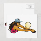 Vrouw Volleybalspeler Briefkaart (Voorkant / Achterkant)