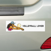 Vrouw Volleybalspeler Bumpersticker (Op auto)