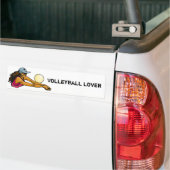Vrouw Volleybalspeler Bumpersticker (Op Truck)