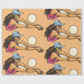 Vrouw Volleybalspeler Cadeaupapier (Vlak)