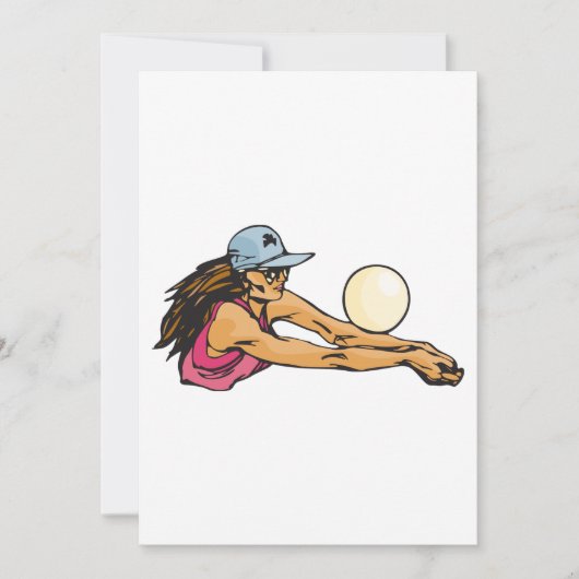 Vrouw Volleybalspeler Kaart (Voorkant)