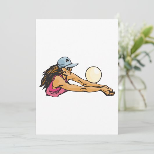 Vrouw Volleybalspeler Kaart (Staand voorkant)