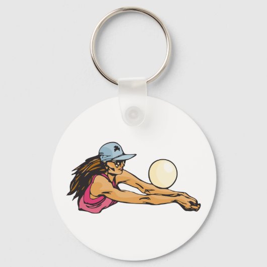Vrouw Volleybalspeler Sleutelhanger (Voorkant)