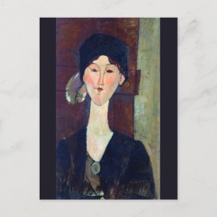Vrouw voor de deur door Amedeo Modigliani Briefkaart