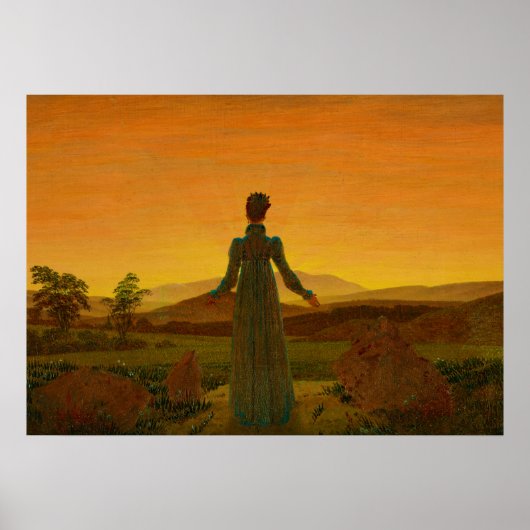 Vrouw voor de Rijzende Zon, Morning Light Poster (Voorkant)