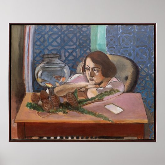 Vrouw voor een aquarium Matisse Poster (Voorkant)