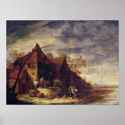 Vrouw voor een Katoen Poster (Voorkant)