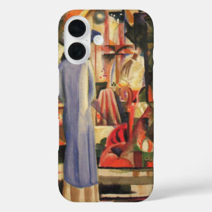 Vrouw voor een winkelruit door August Macke iPhone 16 Hoesje