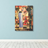 Vrouw voor een winkelvenster door August Macke Canvas Afdruk (Insitu (Houten vloer))
