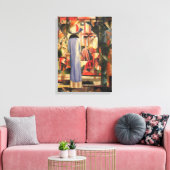 Vrouw voor een winkelvenster door August Macke Canvas Afdruk (Insitu (Woonkamer))