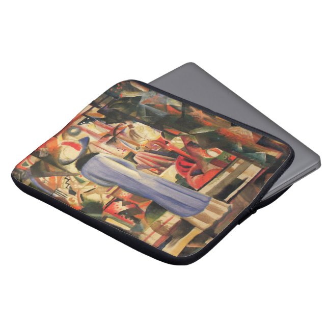 Vrouw voor een winkelvenster door August Macke Laptop Sleeve (Voorkant top)