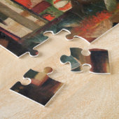 Vrouw voor een winkelvenster door August Macke Legpuzzel (Zijkant)