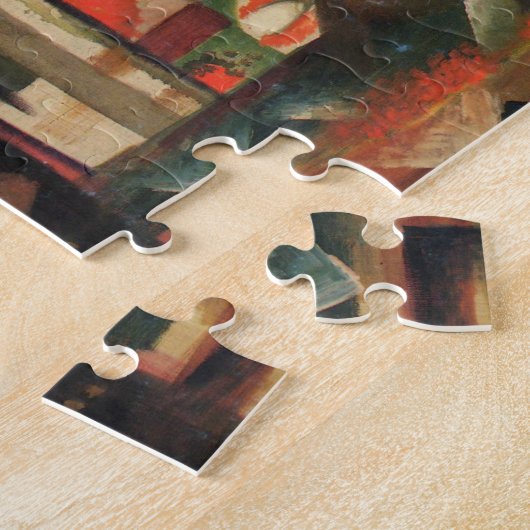 Vrouw voor een winkelvenster door August Macke Legpuzzel (Zijkant)