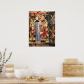 Vrouw voor een winkelvenster door August Macke Poster (Keuken)