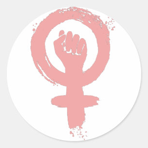 Vrouw voor Feminist Fist Social Justice Ronde Sticker