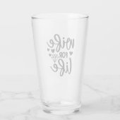 Vrouw voor het leven typografie bruiloft glas (Achterkant)