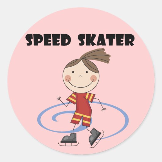 Vrouw voor snelheidskater ronde sticker (Voorkant)