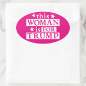 Vrouw voor TRUMP-stickers Ovale Sticker (Tas)