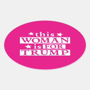 Vrouw voor TRUMP-stickers Ovale Sticker