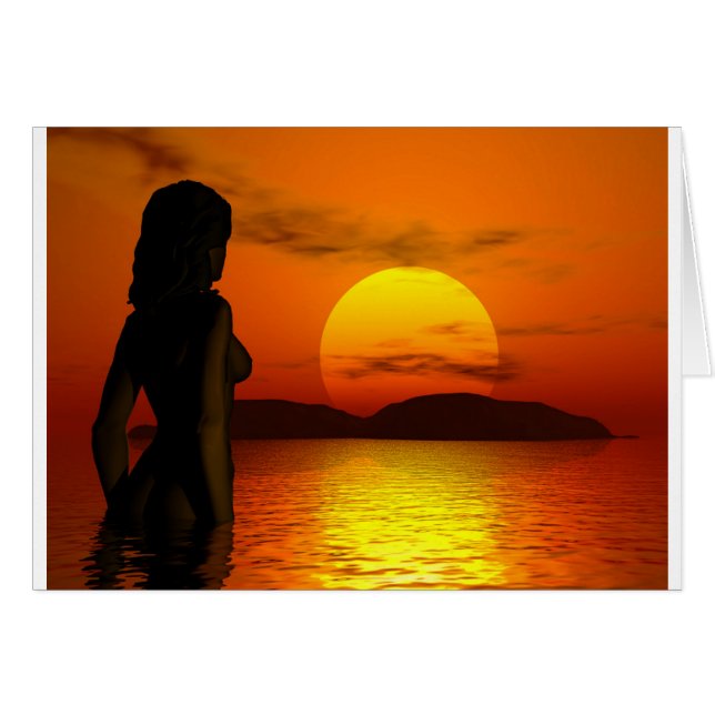 Vrouw voor zonsondergang (Voorkant Horizontaal)