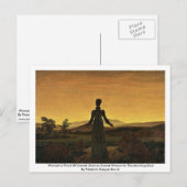 Vrouw voor zonsondergang briefkaart (Voorkant / Achterkant)