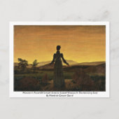 Vrouw voor zonsondergang briefkaart (Voorkant)