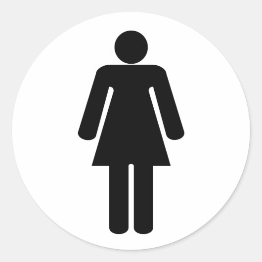 Vrouw vorm ronde sticker (Voorkant)