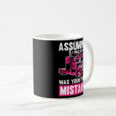 Vrouw vrachtwagenchauffeur Trucker Lady - Vrachtwa Koffiemok (Voorkant rechts)