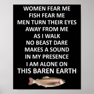 Vrouw Vreest Me Vis Vreest Me Mannen Keren Hun Oge Poster